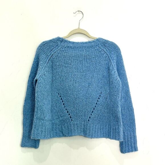 ISABEL MARANT ÉTOILE Brushed Alpaca pointelle-knit sweater in sky blue - Picture 8 of 11